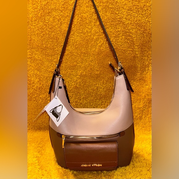 NWT Adrienne Vittadini Beekman Place Color Block Dusty Rose & Caramel Ho… - Picture 2 of 12